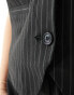 Фото #2 товара ASOS DESIGN Curve waistcoat in black pinstripe