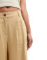 Vero Moda Aware wide leg pleated trousers in camel Бежевый, XS - EU 34 - фото #5