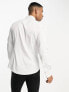 ASOS DESIGN easy iron slim sateen formal dress shirt with bib in white