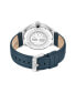 ფოტო #3 პროდუქტის Men's Quartz Trumbull Dark Blue Genuine Leather Watch 45mm