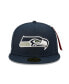 ფოტო #2 პროდუქტის Men's x Alpha Industries College Navy Seattle Seahawks Alpha 59FIFTY Fitted Hat