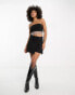 Фото #2 товара NA-KD x Mimi AR co-ord strappy top with fringe detail in black glitter