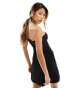 Фото #2 товара ASOS DESIGN bandeau tux mini dress with button detail in black