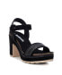 Women's Heeled Suede Sandals By Black