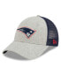 Фото #1 товара Men's Heather Gray/Navy New England Patriots Pop Trucker 9FORTY Adjustable Hat