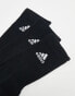 adidas Training 3 pack crew socks in black