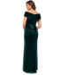 ფოტო #2 პროდუქტის Petite Ruffled Off-The-Shoulder Velvet Gown