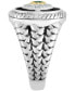 ფოტო #4 პროდუქტის EFFY® Men's Multi-Gemstone & Diamond (1/10 ct. t.w.) Evil Eye Ring in Sterling Silver & 14k Gold