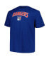 Men's Blue New York Rangers Big Tall Arch Over Logo T-Shirt Синий, XLT - фото #2