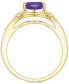 ფოტო #8 პროდუქტის Amethyst (1-1/3 ct. t.w.) & Lab-Grown White Sapphire (1/4 ct. t.w.) Halo Ring in 14k Gold-Plated Sterling Silver (Also in Additional Gemstones)