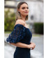 Фото #12 товара Off-The-Shoulder Floral-Sleeve Gown