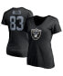 ფოტო #2 პროდუქტის Women's Darren Waller Black Las Vegas Raiders Player Icon Name and Number V-Neck T-shirt