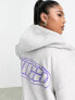 ASOS Weekend Collective Curve zip through hoodie in ice marl with back wca logo