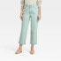 Фото #1 товара Women's High-Rise Straight Fit Cropped Jeans - Universal Thread Mint Green 8