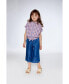 ფოტო #2 პროდუქტის Girl Blouse With Knot Plaid Pink And Blue - Toddler Child