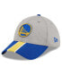 Фото #1 товара Men's Gray, Royal Golden State Warriors Striped 39THIRTY Flex Hat