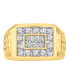 ფოტო #3 პროდუქტის Men's Diamond Cluster Nugget Detail Ring (1 ct. t.w.) in 10k Gold