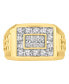 Фото #3 товара Men's Diamond Cluster Nugget Detail Ring (1 ct. t.w.) in 10k Gold