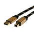 Фото #2 товара ROLINE 11.88.8803 - 3 m - USB A - USB B - USB 2.0 - Male/Male - Black - Gold