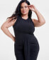 ფოტო #4 პროდუქტის Trendy Plus Size Ruched Draped Midi Dress, Created for Macy's