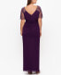 ფოტო #2 პროდუქტის Plus Size Embellished Sheer Matte Jersey Gown