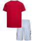 Фото #2 товара Комплект для девочек Jordan набор из футболки с графическим рисунком и сетчатых шорт 2 шт.