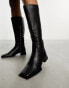 RAID Elixir knee boots with square toe in black