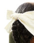 True Decadence pearl trim hair bow in cream