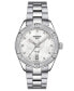 ფოტო #1 პროდუქტის Women's Swiss PR 100 Sport Chic Diamond (1/20 ct. t.w.) Stainless Steel Bracelet Watch 36mm
