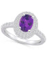 ფოტო #1 პროდუქტის Amethyst and Diamond Halo Ring