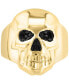 ფოტო #3 პროდუქტის EFFY® Men's Black Spinel Skull Ring (1/3 ct. t.w.) in 14k Gold-Plated Sterling Silver