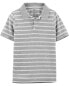 Фото #2 товара Kid Gray Striped Piqué Polo Shirt 6
