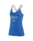 Фото #2 товара Women's Blue Detroit Lions Go For It Strappy Crossback Tank Top