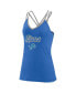 Women's Blue Detroit Lions Go For It Strappy Crossback Tank Top