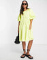 Фото #1 товара YAS ruched puff sleeve mini dress in yellow - YELLOW