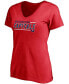 Women's Red Washington Capitals Mascot in Bounds V-Neck T-shirt