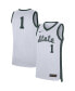 Men's #1 White Michigan State Spartans Replica Jersey