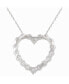 Фото #2 товара Suzy Levian New York suzy Levian Sterling Silver Cubic Zirconia Large Open Heart Pendant Necklace