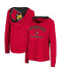 Фото #1 товара Women's Red Louisville Cardinals Catalina Hoodie Long Sleeve T-Shirt