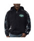 Фото #1 товара Куртка мужская Starter черная New York Jets Thursday Night Gridiron Full-Zip Hoodie - куртка-бомбер