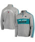 Фото #2 товара Men's Heathered Gray San Jose Sharks Mario Quarter-Zip Jacket