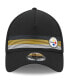 ფოტო #2 პროდუქტის Men's Black Pittsburgh Steelers Flawless Stripe 39THIRTY Flex Hat