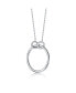 Фото #2 товара Sterling Silver White Gold Plated Hollow Circle Pendant Necklace