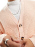 Фото #7 товара ASOS DESIGN knitted fisherman rib cardigan in light pink