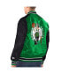 Фото #2 товара Men's Kelly Green, Black Boston Celtics Renegade Satin Full-Snap Varsity Jacket