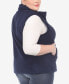 ფოტო #3 პროდუქტის Plus Size Women's Zip Up Sherpa Vest Jacket