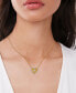 Macy's lab- Grown White Sapphire Ridged Heart 18" Pendant Necklace (1/2 ct. t.w.) in 14k Gold-Plated Sterling Silver