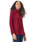 ფოტო #5 პროდუქტის Women's Mock Neck Sweater with Rib Detail