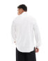 ASOS DESIGN satin shirt with tie neck and blouson volume sleeve in white