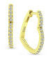 Cubic Zirconia Small Heart Hoop Earrings in 18k Gold-Plated Sterling Silver, Created for Macy's